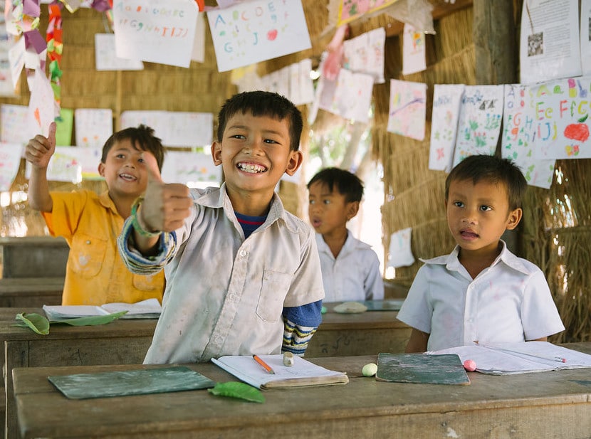 Students learning in Class Students in Class at Helping Hands Cambodia