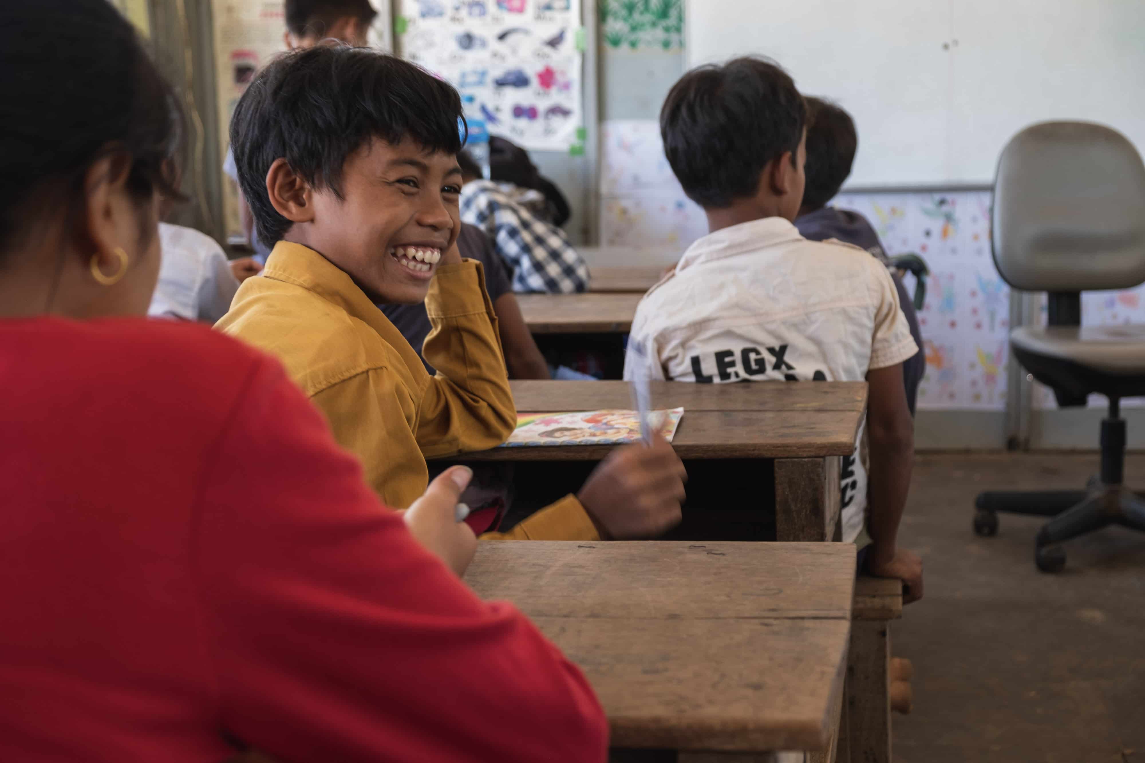 Enjoying class in Cambodia