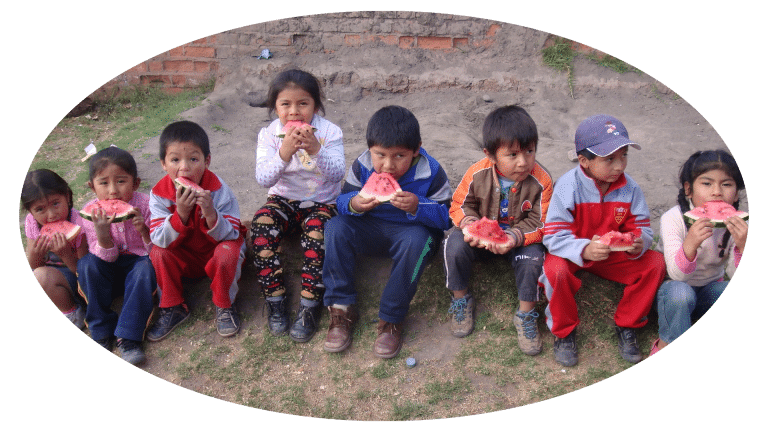 Healthy snack for the kids in Cusco