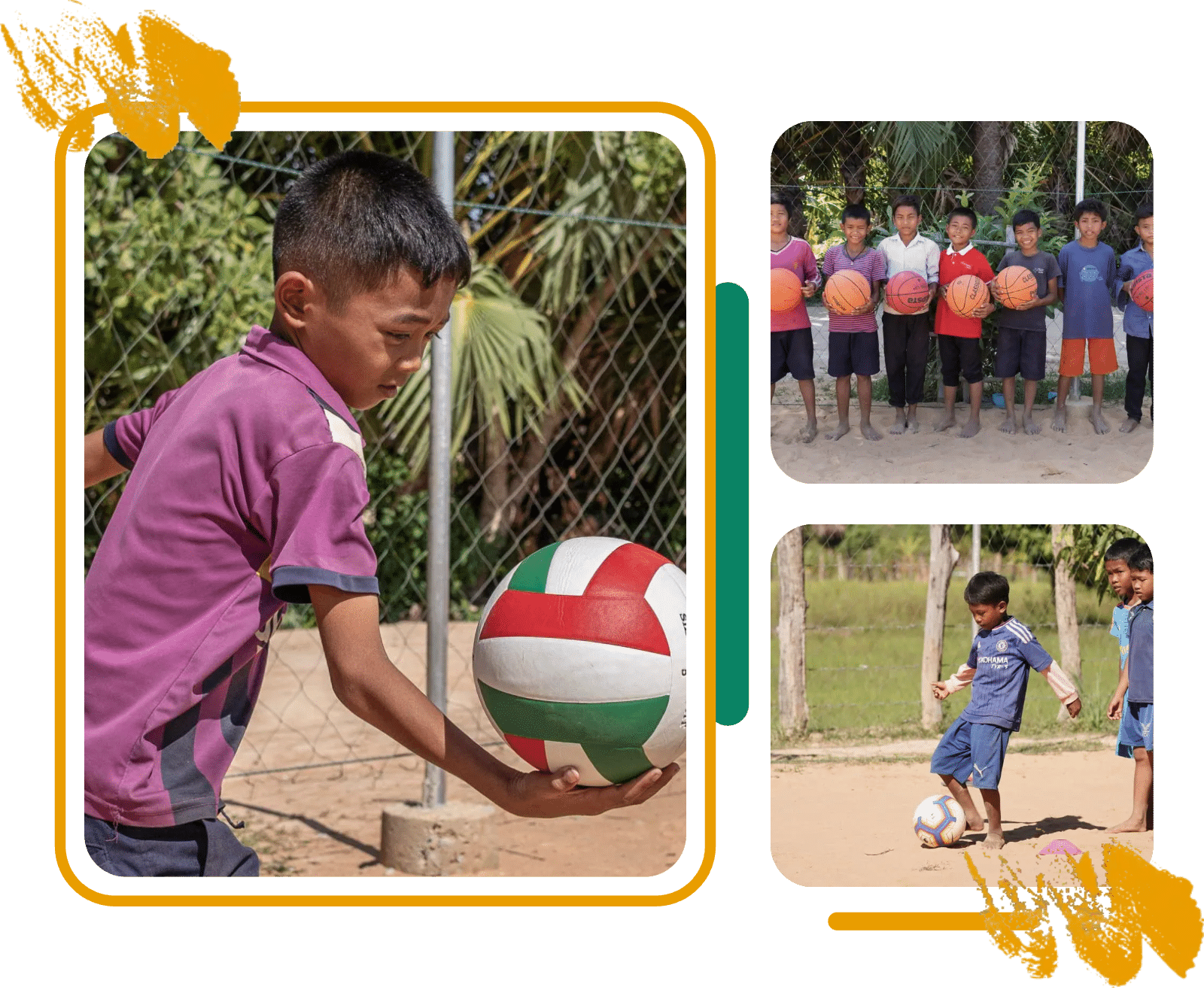 Why the Wish List Matters Children in Siem Reap with volleyballs, basketballs and footballs from the Globalteer Sports Programme
