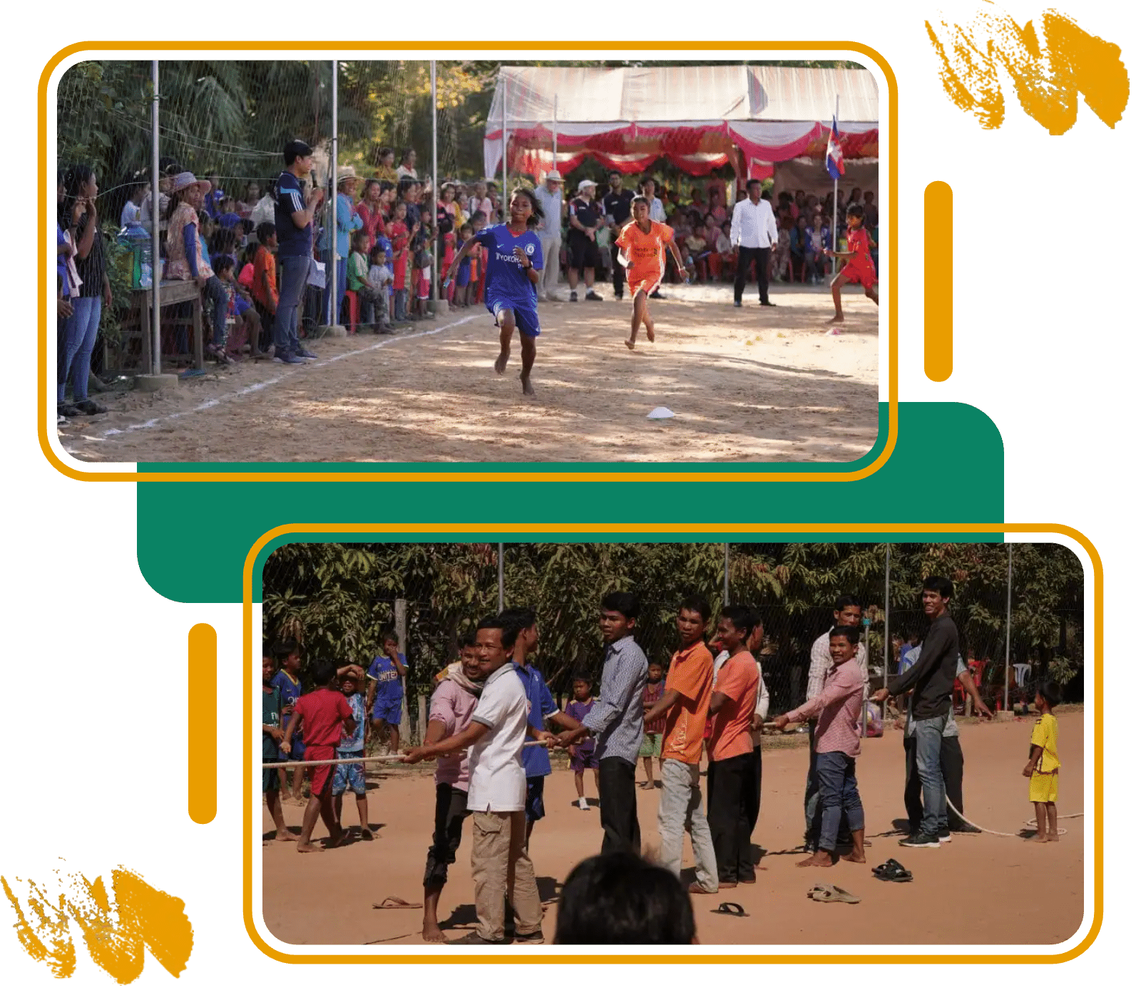 Children racing and coaches at a sports event in Siem Reap Children racing and coaches at a sports event in Siem Reap