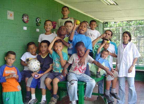 Volunteering at an orphanage"