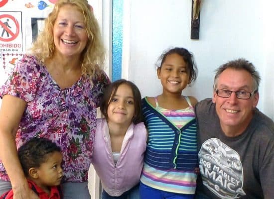 Volunteer with local children"