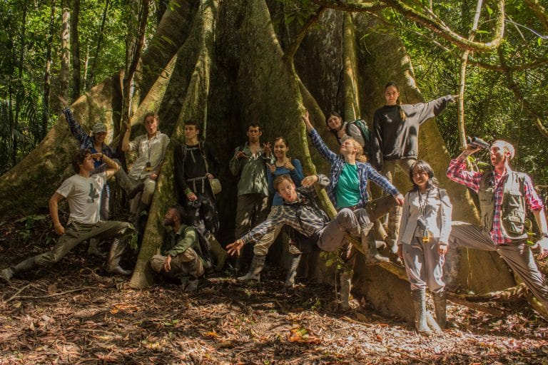 Volunteers in the Amazon Rainforest Volunteers together at the project in the Manu rainforest