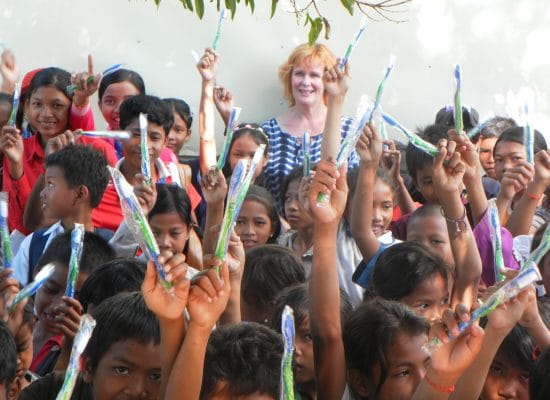 Helping Hands good dental toothbrush donation"