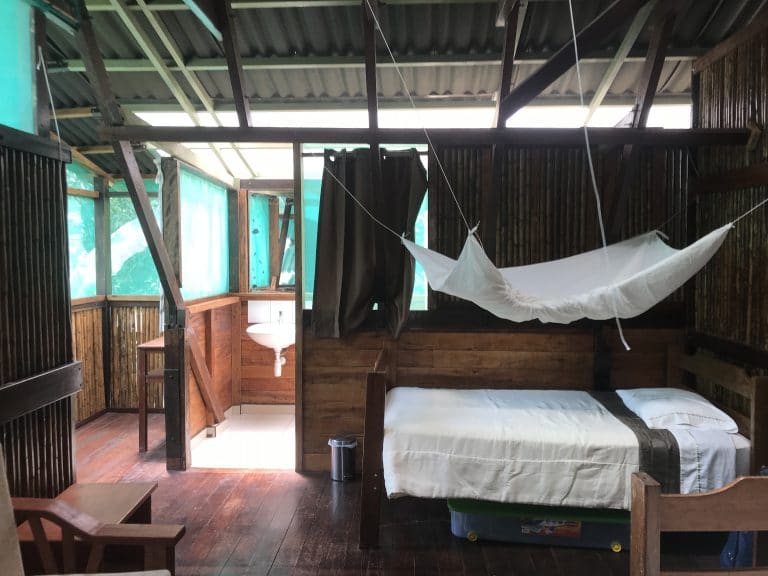 Peru Amazon Rainforest Room A volunteer room with mosquito nets at the research centre in Manu