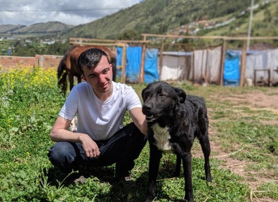 volunteer with dog"