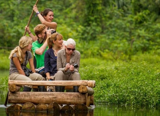 Volunteers in Amazon rainforest"