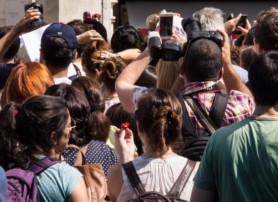 Tourists taking photos "