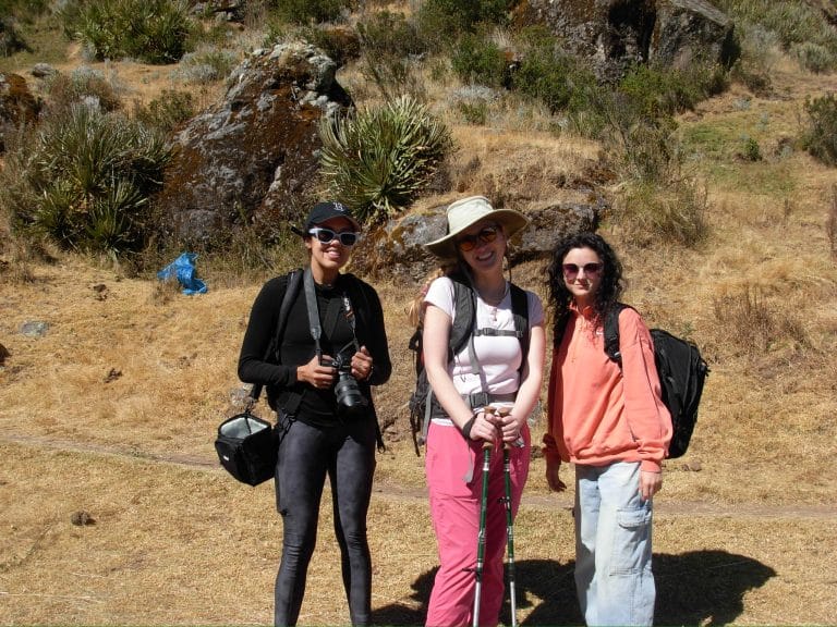 Globalteer interns on a hike near Cusco, Peru