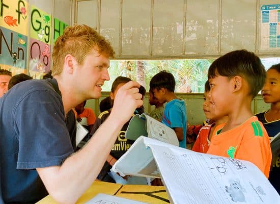 Volunteer at a school in Cambodia"