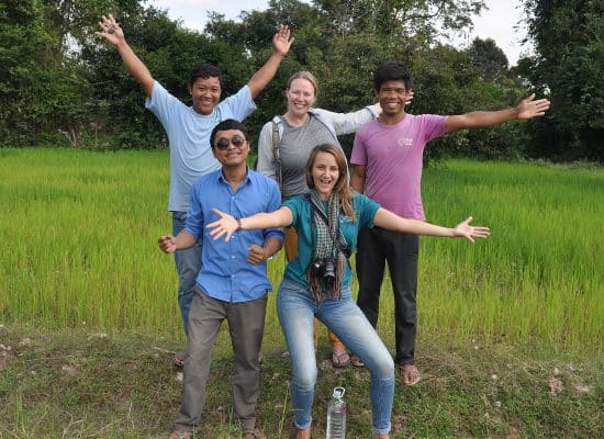Volunteers and staff at Helping Hands School Cambodia"
