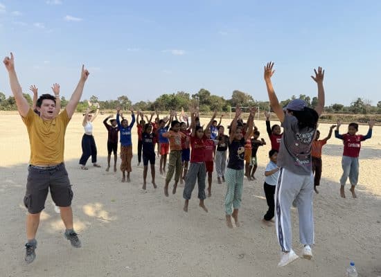 Volunteering at the sports project"
