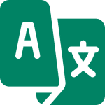 Icon of a translation symbol with the letter A