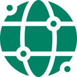 Icon of a globe with connection points