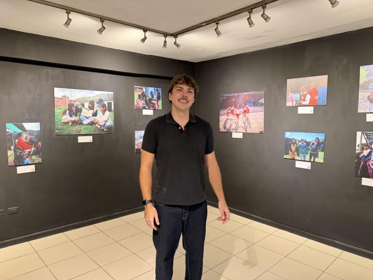 Globalteer intern at a photo exhibition of the charity’s work