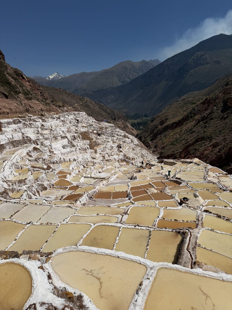 Terraced salt pools of the Maras salt mines in the Sacred Valley, Peru